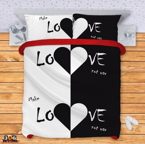 Ágynemű szett Make love, not war
