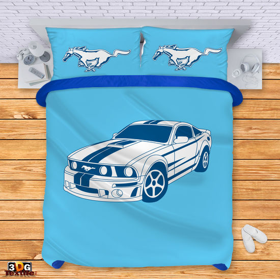 Ágynemű szett Mustang light blue