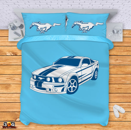 Ágynemű szett Mustang light blue