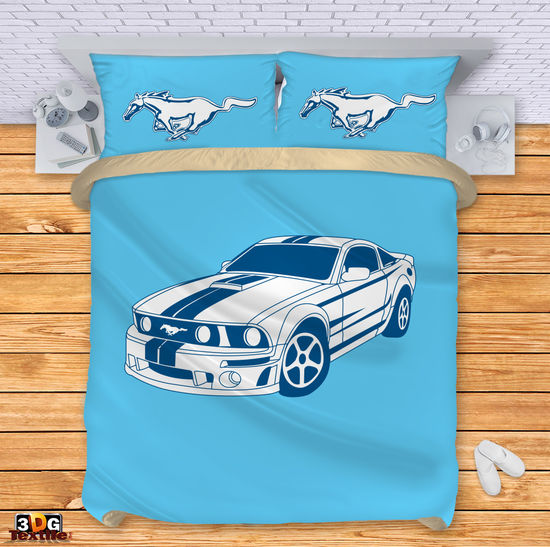 Ágynemű szett Mustang light blue