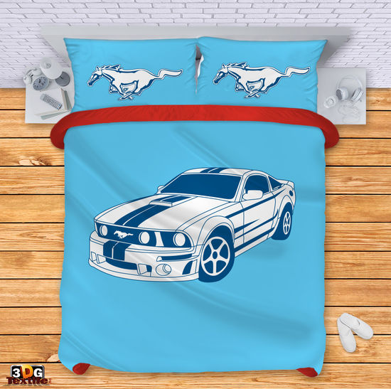 Ágynemű szett Mustang light blue