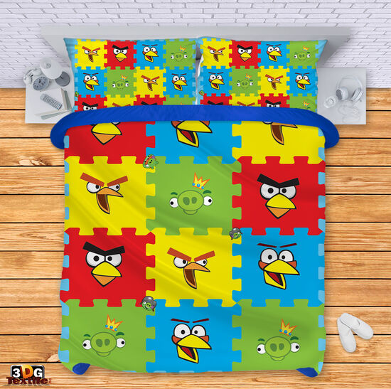 Ágynemű szett Angry Birds puzzle