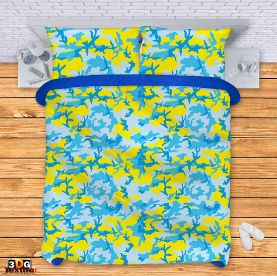 Ágynemű szett  Blue-yellow camouflage