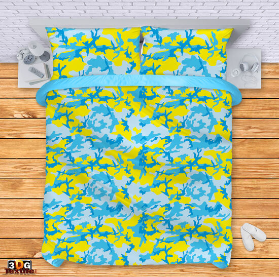 Ágynemű szett  Blue-yellow camouflage