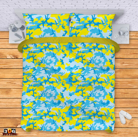 Ágynemű szett  Blue-yellow camouflage