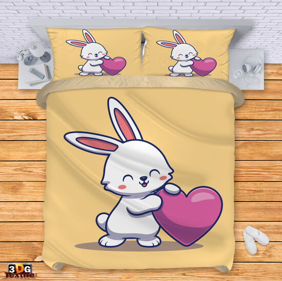 Ágynemű szett Rabbit heart