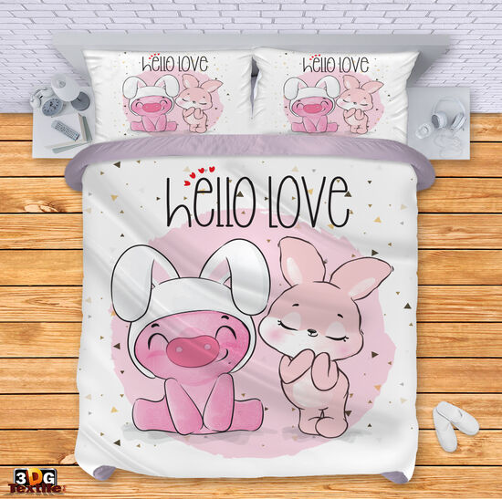 Ágynemű szett Bunny and piggy