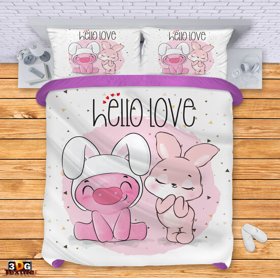 Ágynemű szett Bunny and piggy