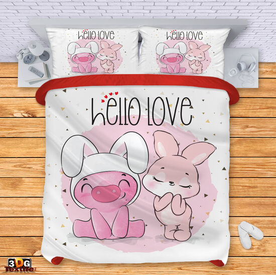 Ágynemű szett Bunny and piggy