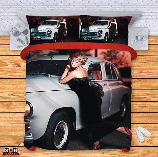 Ágynemű szett Vintage car pretty girl