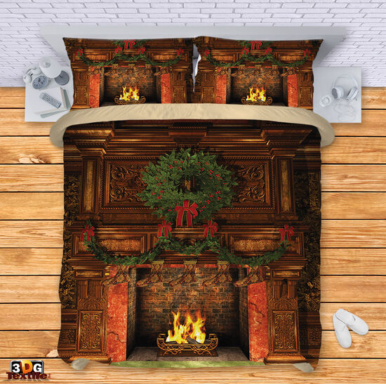 Ágynemű szett Christmas fireplace