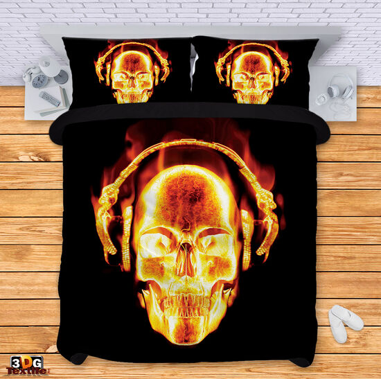Ágynemű szett Flaming skull