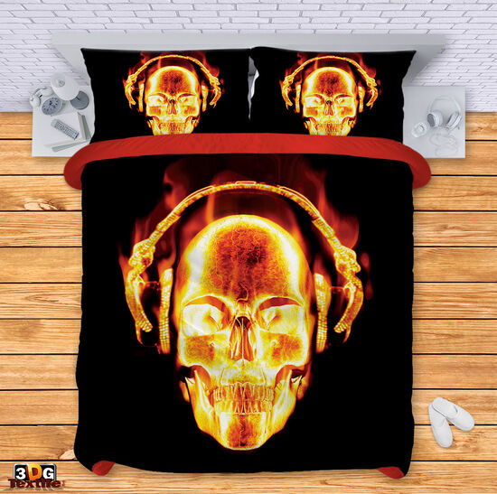 Ágynemű szett Flaming skull