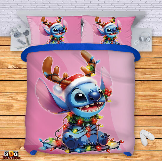 Ágynemű szett Stitch Christmas pink