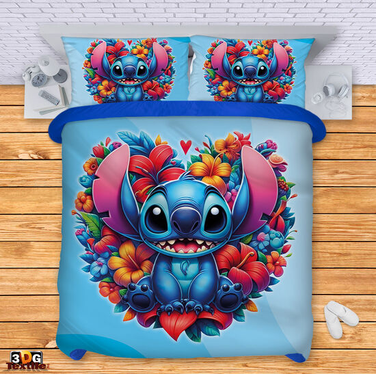 Ágynemű szett Stitch Flowers blue