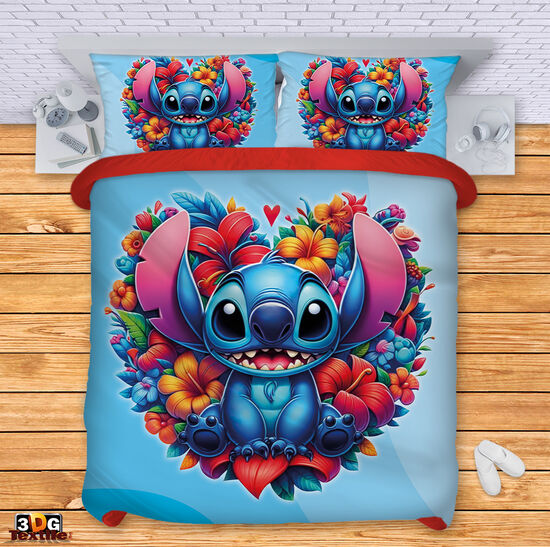 Ágynemű szett Stitch Flowers blue