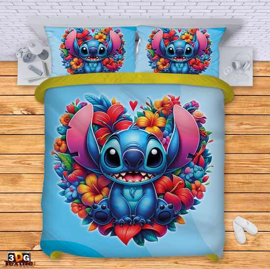 Ágynemű szett Stitch Flowers blue