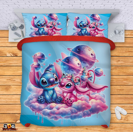 Ágynemű szett Stitch In love blue