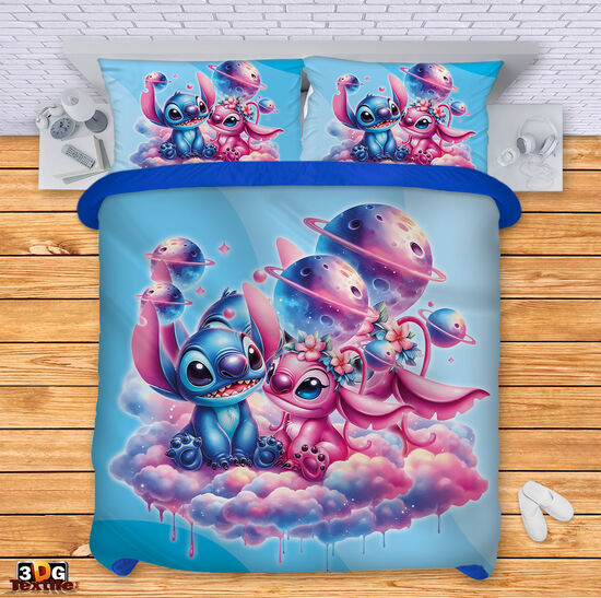 Ágynemű szett Stitch In love blue