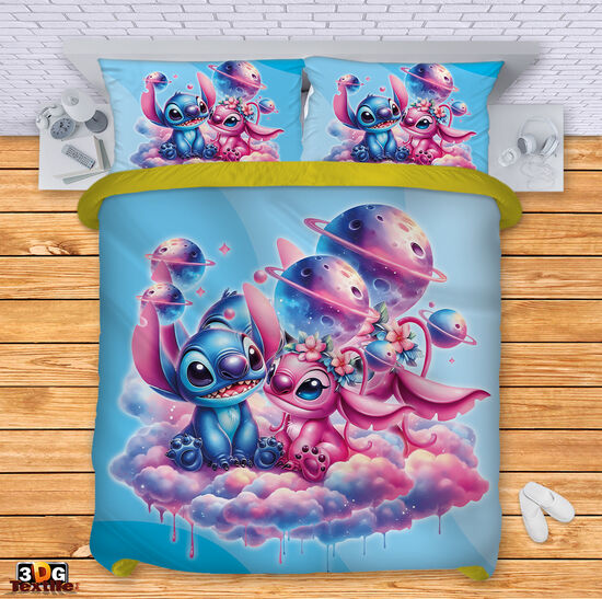 Ágynemű szett Stitch In love blue