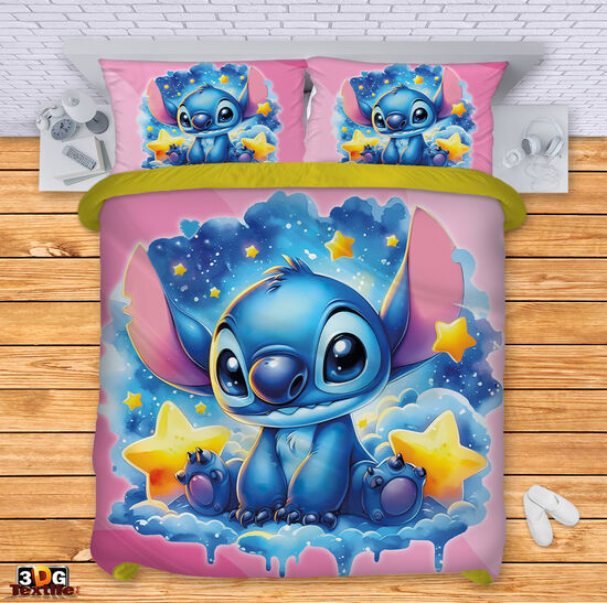 Ágynemű szett Stitch Night pink