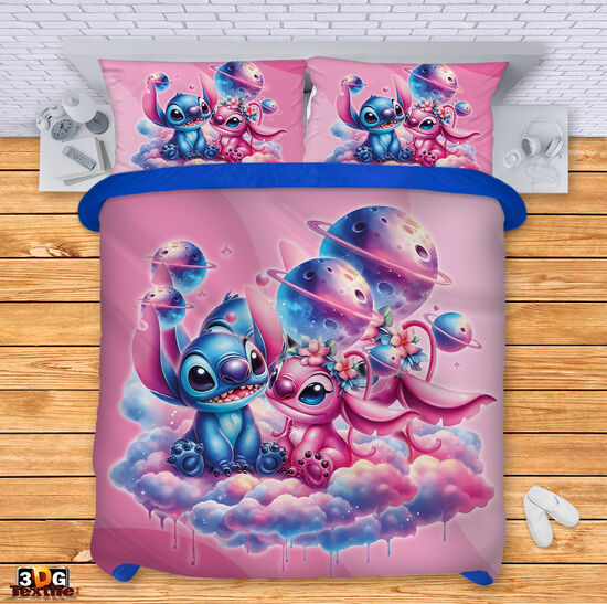 Ágynemű szett Stitch In love pink