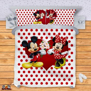 Ágynemű szett Mickey and Mini red points
