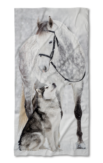 Strandtörölköző Horse and Wolf