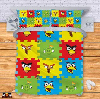 Ágynemű szett Angry Birds puzzle