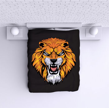 Ágytakaró  BlackBackground Lion