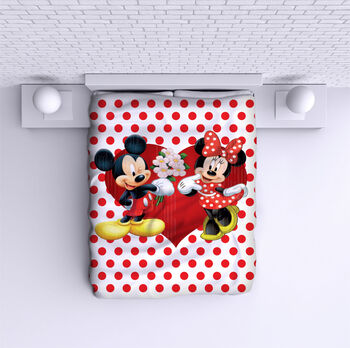 Ágytakaró Minnie Mickey red points