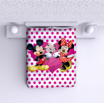 Ágytakaró Minnie Mickey pink points