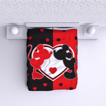 Ágytakaró Minnie Mickey Black Red