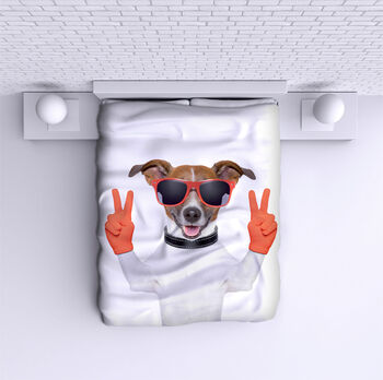 Ágytakaró Dog with Glasses