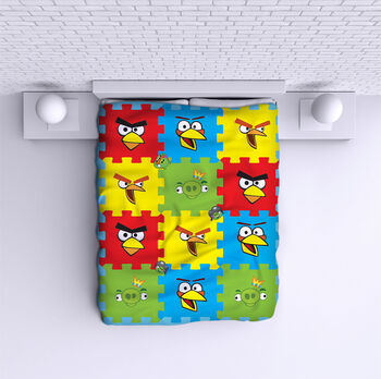 Ágytakaró Angry Birds Jigsaw