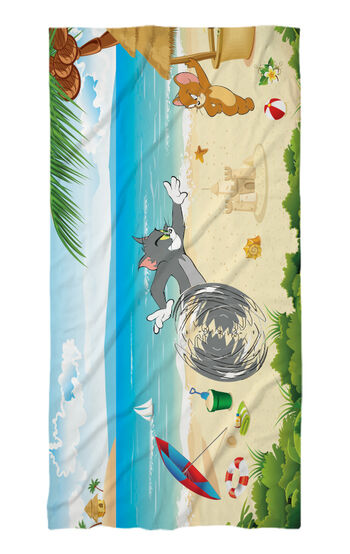 Strandtörölköző Tom and Jerry on the beach