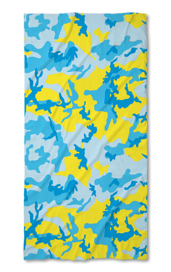 Strandtörölköző Blue-yellow camouflage