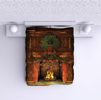 Ágytakaró Christmas fireplace