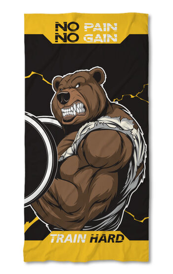 Strandtörölköző No pain no gain Bear