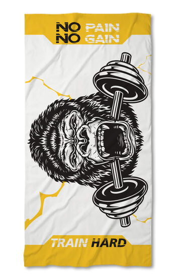 Strandtörölköző No pain no gain Gorilla