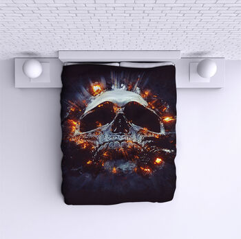 Ágytakaró Flaming skull 2