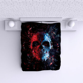 Ágytakaró Red blue scull