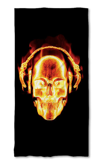 Strandtörölköző Flaming skull