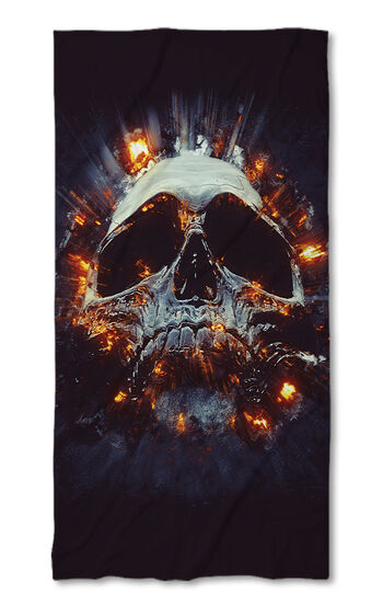 Strandtörölköző Flaming skull 2