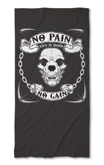 Strandtörölköző No pain no gain scull