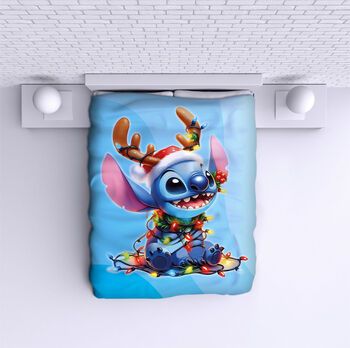 Ágytakaró Stitch Christmas blue