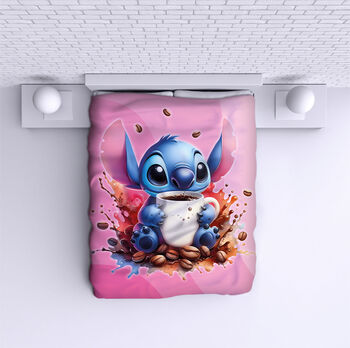 Ágytakaró Stitch Coffee pink