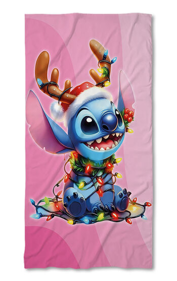 Strandtörölköző Stitch Christmas pink