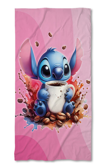 Strandtörölköző Stitch Coffee pink