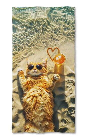Strandtörölköző Cat on the beach